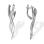 CZ Tie Leverback Earrings. 585 (14kt) White Gold