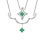 Emerald and Diamond Convertible Necklace. Certified 585 (14kt) White Gold, Rhodium Finish