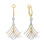 Tri-color Gold Dangle Earrings with 250 Diamonds. Tested 585 (14K) Rose, Yellow and White Gold