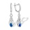 Art Deco-Style Sapphire Chandelier Earrings. 585 (14kt) White Gold