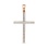 Christian Cross Pendant with 32 Pave Diamonds. Certified 585 (14kt) Rose Gold, Rhodium Detailing