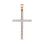 Christian Cross Pendant with 32 Pave Diamonds. Certified 585 (14kt) Rose Gold, Rhodium Detailing