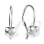 CZ Heart-shaped Kids' Earrings. Certified 585 (14kt) White Gold, Rhodium Finish