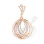 'Cosmic Dreams' Pendant with 28 Austrian CZs. Certified 585 (14kt) Rose Gold, Rhodium Detailing