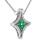 Emerald Diamond White Gold Necklace. View 2
