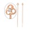 CZ Trefoil Chain Earrings. Certified 585 (14kt) Rose Gold