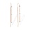 Diamond Station Threader Chain Earrings. Certified 585 (14kt) Rose Gold, Rhodium Detailing