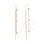 Diamond Station Threader Chain Earrings. Certified 585 (14kt) Rose Gold, Rhodium Detailing