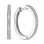 40 Pave Diamonds Half-Eternity Huggie Earrings. Certified 585 (14kt) White Gold, Rhodium Finish