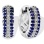 Sapphire and Diamond Striped Huggie Earrings. Tested 585 (14K) White Gold, Rhodium Finish