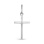 Austere Protestant Cross with a Tiny Diamond. Certified 585 (14kt) White Gold, Rhodium Finish