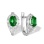Emerald Diamond White Gold Leverback Earrings N/A