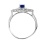 585 White Gold Ring with Oval Sapphire and Diamond Petals. View 3