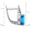 Height of Rectangular Blue Topaz and Diamond Earrings in 14K White Gold