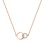 'Unity' Diamond Necklace. Certified 585 (14kt) Rose Gold, Rhodium Detailing