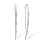 White Gold Threader Earrings with Hanging Diamonds. Tested 585 (14K) White Gold, Rhodium Finish
