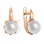 'A Pearl Belle' Leverback Earrings. Certified 585 (14kt) Rose Gold