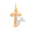 Crucifix Pendant for Him or Her. Certified 585 (14kt) Rose and White Gold
