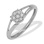 Diamond White Gold Ring with V-shaped Shank. Tested 585 (14K) White Gold, Rhodium Finish