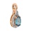 Topaz and Diamond Pendant with Nostalgic Motif. Hypoallergenic Cadmium-free 585 (14K) Rose Gold. View 2