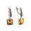 Citrine Earrings With Black And White CZ