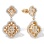 Openwork Concave Floweret Earrings with Diamonds. Hypoallergenic Cadmium-free 585 (14K) Rose Gold