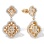 Lotus-inspired Diamond Screw Back Earrings. Hypoallergenic Cadmium-free 585 (14K) Rose Gold