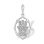 Hamsa Pendant. Certified 585 (14kt) White Gold, Rhodium Finish