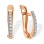 Diamond Strip Kid's Earrings. 585 (14kt) Rose Gold, Rhodium Detailing