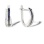 Sapphire and Diamond Huggie Earrings. Certified 585 (14kt) White Gold, Black Rhodium
