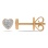 Pave Diamond Heart-shaped Stud Earrings. Hypoallergenic 585 Rose Gold, Friction Backs