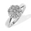 Illusion-set Diamond / Diamond-cut Ring. Certified 585 (14kt) White Gold