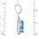 Blue topaz and CZ teardrop pendant in 585 white gold. View 3