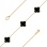 Black Enamel Four-Leaf Clover Bracelet. Certified 585 (14kt) Rose Gold