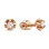 Diamond Solitaire Rosebud Stud Earrings. Certified Gold, 7mm Long Posts, Screw Backs