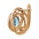 Blue Topaz Diamond Earrings 'Fusion of Emotions'. Hypoallergenic Cadmium-free 585 (14K) Rose Gold. View 3