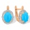 Turquoise and Diamond Leverback Earrings