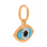 Anti Evil Eye Charm of Natural Stones and Gold. Diamonds, Turquoise, Black Onyx, 585 Rose Gold. View 2