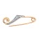 Safety Pin-Pendant with 3 CZs. Certified 585 (14kt) Rose Gold, Rhodium Detailing