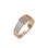 Three-row CZ Wedding Band 7mm Wide. 585 (14kt) Rose Gold, Rhodium Detailing