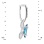 Princess-cut Aquamarine and Diamond White Gold Pendant. View 3