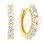Classic Huggie Earrings with 12 CZs. Tested 14kt (585) Yellow Gold, Vicenza Series