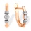 Brilliant Diamond Cluster Leverback Earrings. Certified 585 (14kt) Rose Gold, Rhodium Detailing