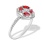 Art Deco Ruby and Diamond Octagonal Ring. 585 (14K) White Gold