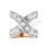 X-shaped Slide Pendant with 26 CZs. Certified 585 (14kt) Rose Gold, Rhodium Detailing