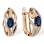 Imaginative Blue Sapphire and Diamond Earrings. Hypoallergenic Cadmium-free 585 (14K) Rose Gold