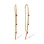 Threader Earrings with Hanging Rubies. Hypoallergenic 585 Rose Gold, Rhodium Detailing