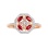 Ruby and Diamond Octagonal Ring. View 2