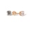 Double Gallery CZ Stud Earrings. 585 (14kt) Rose Gold, Screw Backs