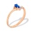 Pear-shape Sapphire and Diamond Ring. 585 (14kt) Rose Gold